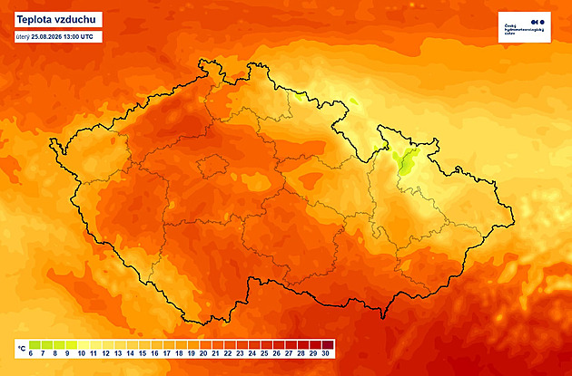 Až 15 stupňů rozdíl. Mapa ČHMÚ ukazuje zajímavou situaci v Česku